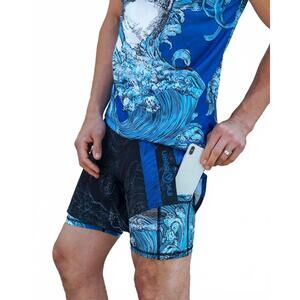 NEW INKNBURN men's shark running shorts in blue